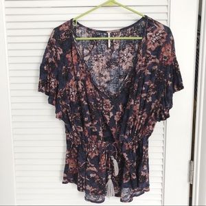 Floral Free People Tassel Shirt